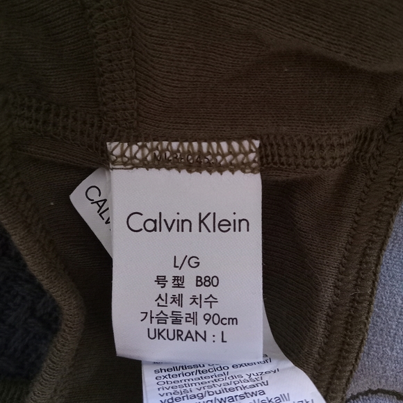 Calvin Klein Olive Green Cotton Logo Bralette Bra L - Picture 6 of 7